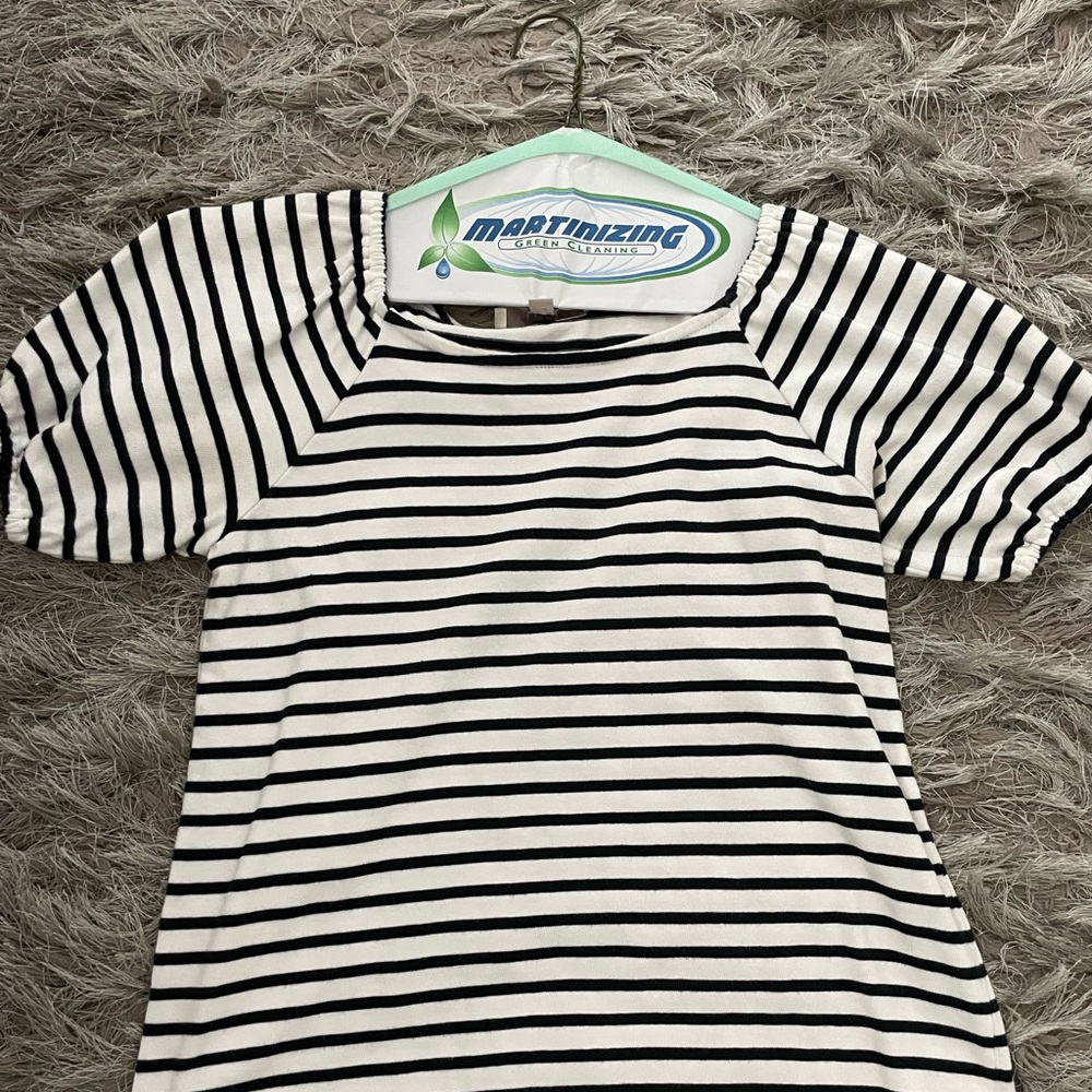 Loft  Puff Sleeve Striped Tee